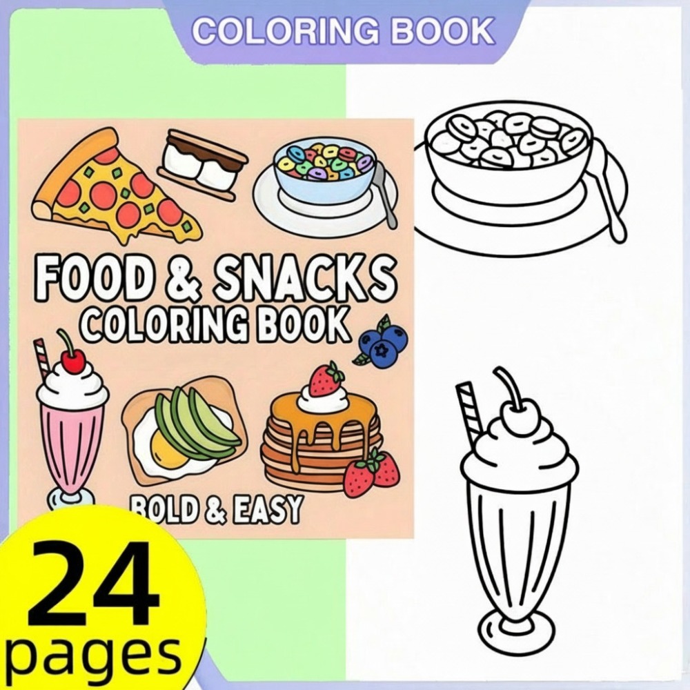 Food And Snacks Coloring Pages - Livre de coloriage sur les aliments